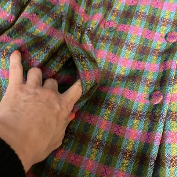 Vintage 60s/70s wool plaid suit - blazer and wide leg high rise pants - Picture 3 of 13